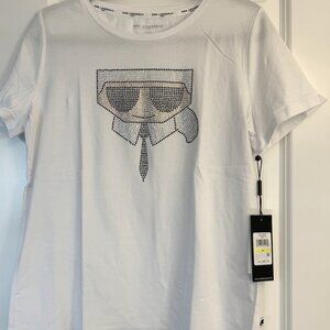 New Womens Karl Lagerfeld Short Sleeve Tee